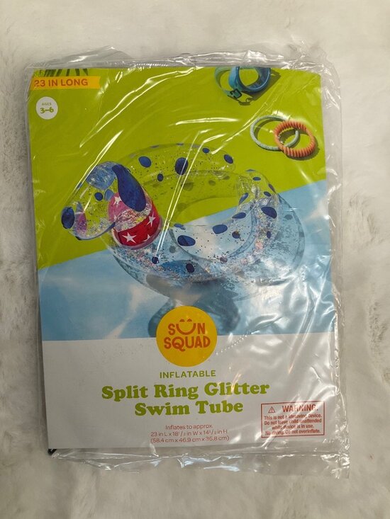 Sun Squad Other - Sun Squad Split Ring Glitter Swim Tube Puppy Dog Float NEW